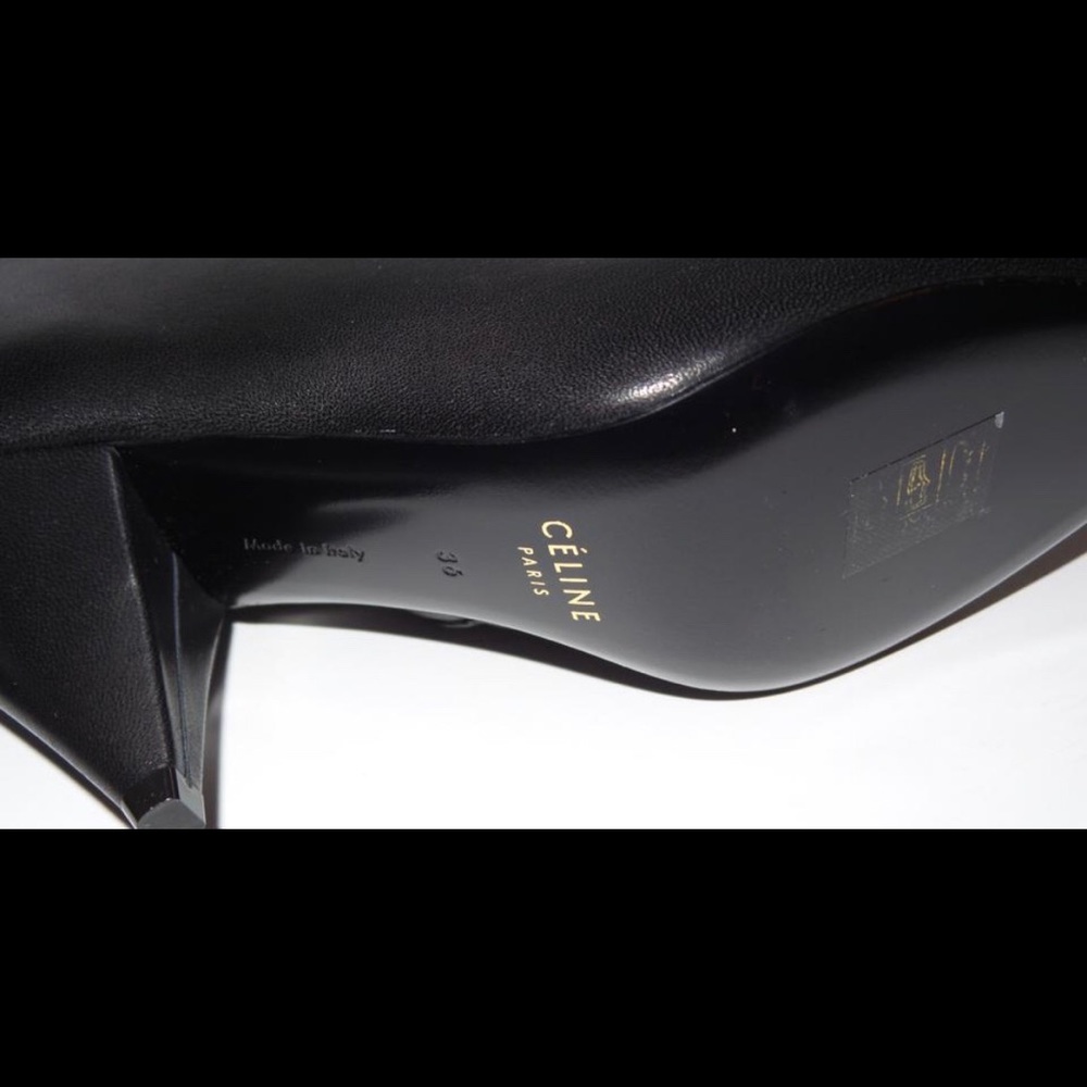 CELINE BLACK SOFT LAMBSKIN LEATHER ANKLE BOOTS 70 - Picture 6 of 8